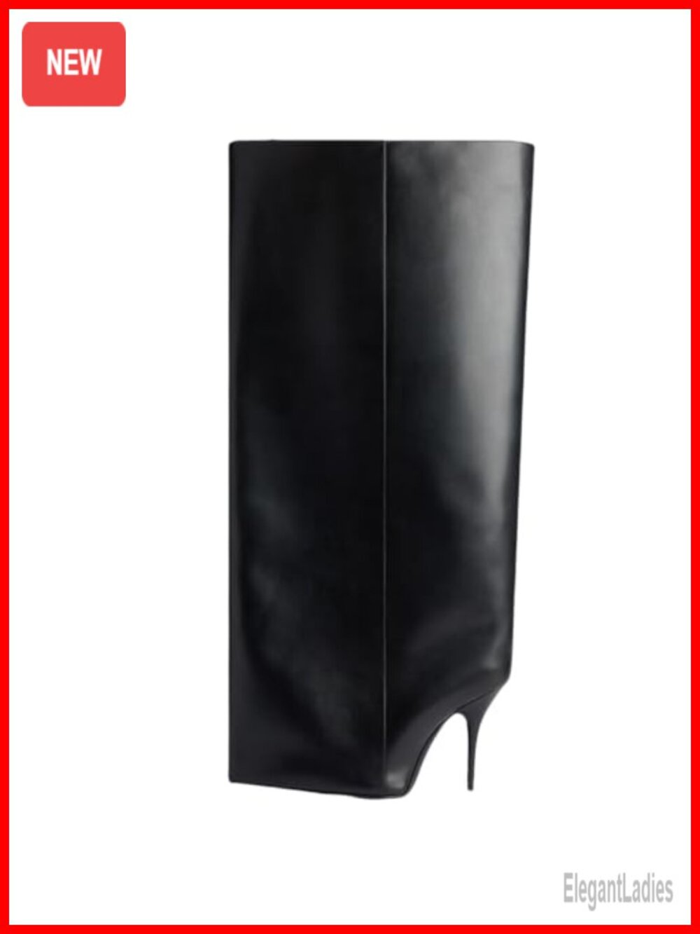 Knee High Stiletto Heel Boots Women Fold Over Pointed Toe Wide Calf Pull On Boot